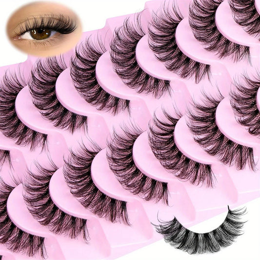 3Boxes(30Pairs) Fluffy False Eyelashes Wispy Lashes Strip Lashes