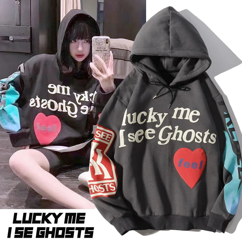 2024 Kanye West Punk Hoodie Lucky